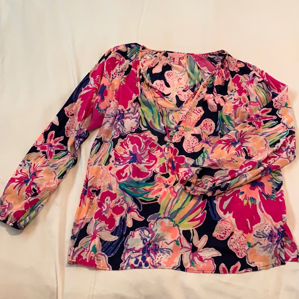 Lilly Pulitzer Colorful Blouse Size L